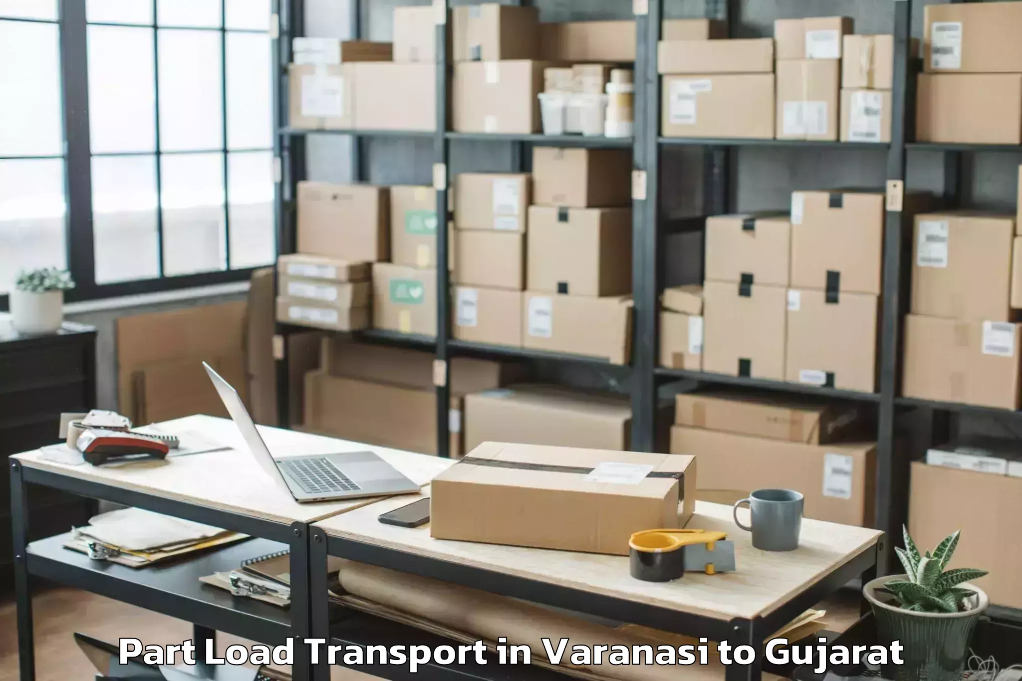 Top Varanasi to Vadnagar Part Load Transport Available